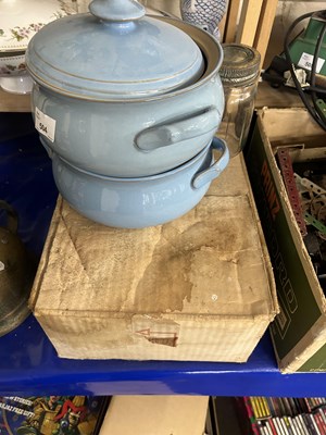 Lot 504 - A box of Kilner jars together with two Denby...