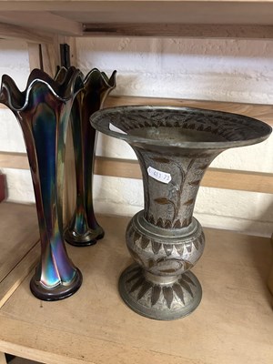 Lot 512 - A pair of Carnival Glass vases together with a...