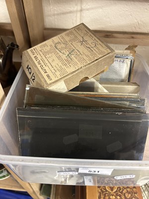 Lot 531 - A box of various glass photographic slides