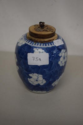 Lot 75A - Small Chinese prunus pattern ginger jar with...