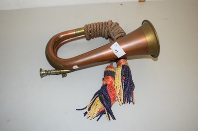 Lot 77 - A copper and brass bugle with tassel...