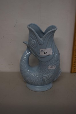 Lot 80 - Pale blue glazed Wade gurgle jug of fish form