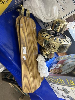 Lot 624 - Five bladed brass ceiling fan