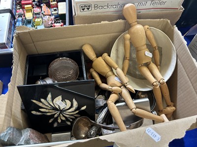 Lot 627 - Two free standing wooden miniature mannequins,...