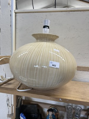 Lot 662 - Large striped table lamp