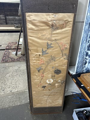 Lot 716 - Two tier fabric folding screen