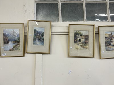 Lot 729 - Four watercolour landscapes, framed and glazed