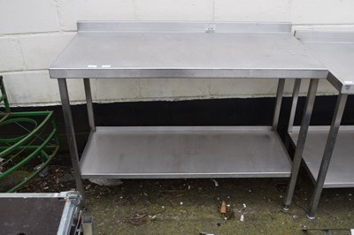 Lot 405 - A steel kitchen preparation table, 125cm wide