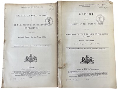 Lot 426 - A pair of boiler explosion reports for 1882...