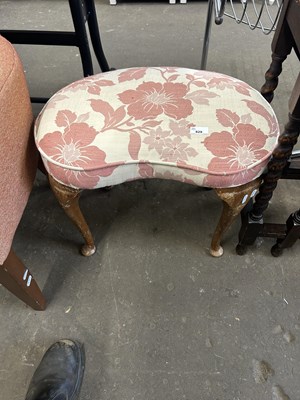 Lot 829 - A floral upholstered kidney shaped stool