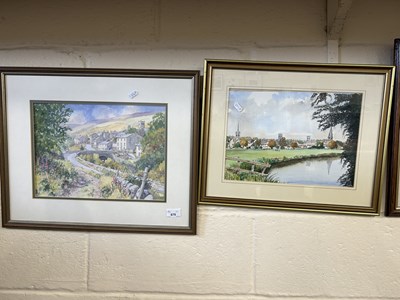 Lot 879 - Two watercolour landscapes, framed and glazed