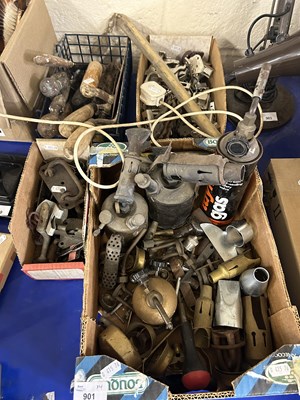 Lot 901 - Four boxes of assorted workshop tools