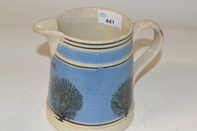 Lot 441 - A Mocha ware jug quart size, stamped quart