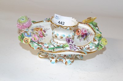 Lot 407 - A 19th Century porcelain candle holder painted...