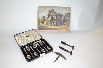 Lot 626 - Cased set of plated Art Deco spoons complete...