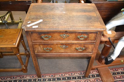 Lot 496 - A Georgian walnut veneered two drawer side...