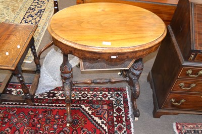 Lot 499 - A Victorian walnut veneered sewing table of...