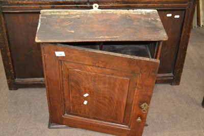 Lot 520 - A George III oak wall cabinet with single...