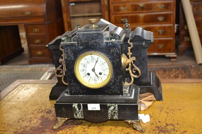 Lot 535 - A late 19th Century black slate and marble...