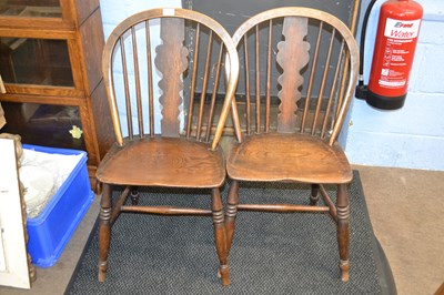 Lot 566 - A pair of 19th Century elm seated kitchen...