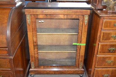 Lot 608 - A Victorian walnut veneered pier cabinet with...