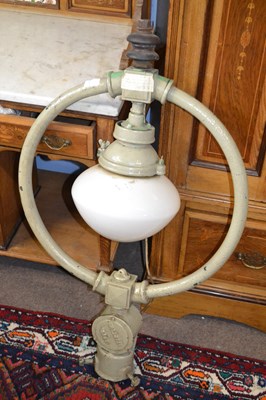 Lot 573 - A vintage railway lamp with conversion from...