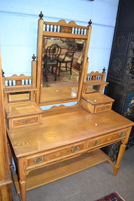 Lot 398 - A Victorian ash and inlaid bedroom suite...