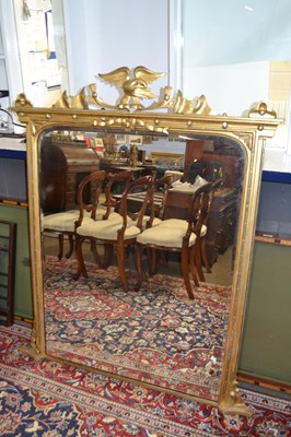 Lot 645 - A Victorian and later gilt over mantel mirror...