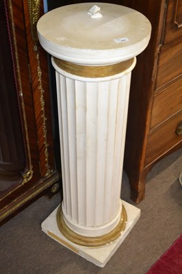 Lot 657 - A composition jardiniere stand of ribbed...