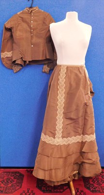Lot 2 - A Victorian lady's brown silk blouse and...