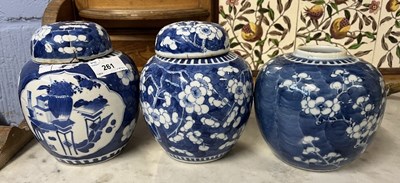 Lot 261 - Group of 3 Chinese Porcelain Ginger Jars