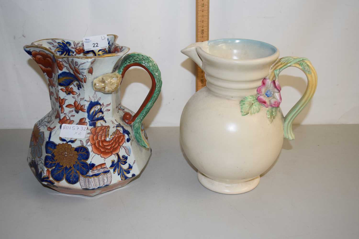 Lot 22 - A Masons iron stone jug together with a...