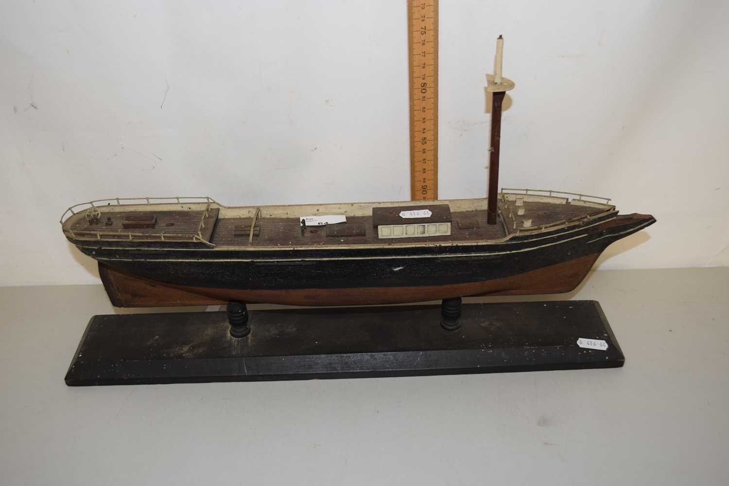 Lot 64 - A wooden model of a boat