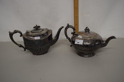 Lot 66 - Two silver plated teapots