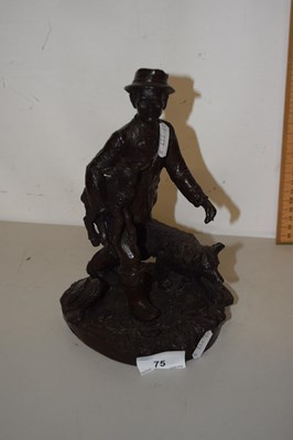 Lot 75 - Heredities bronzed resin model of a shepherd