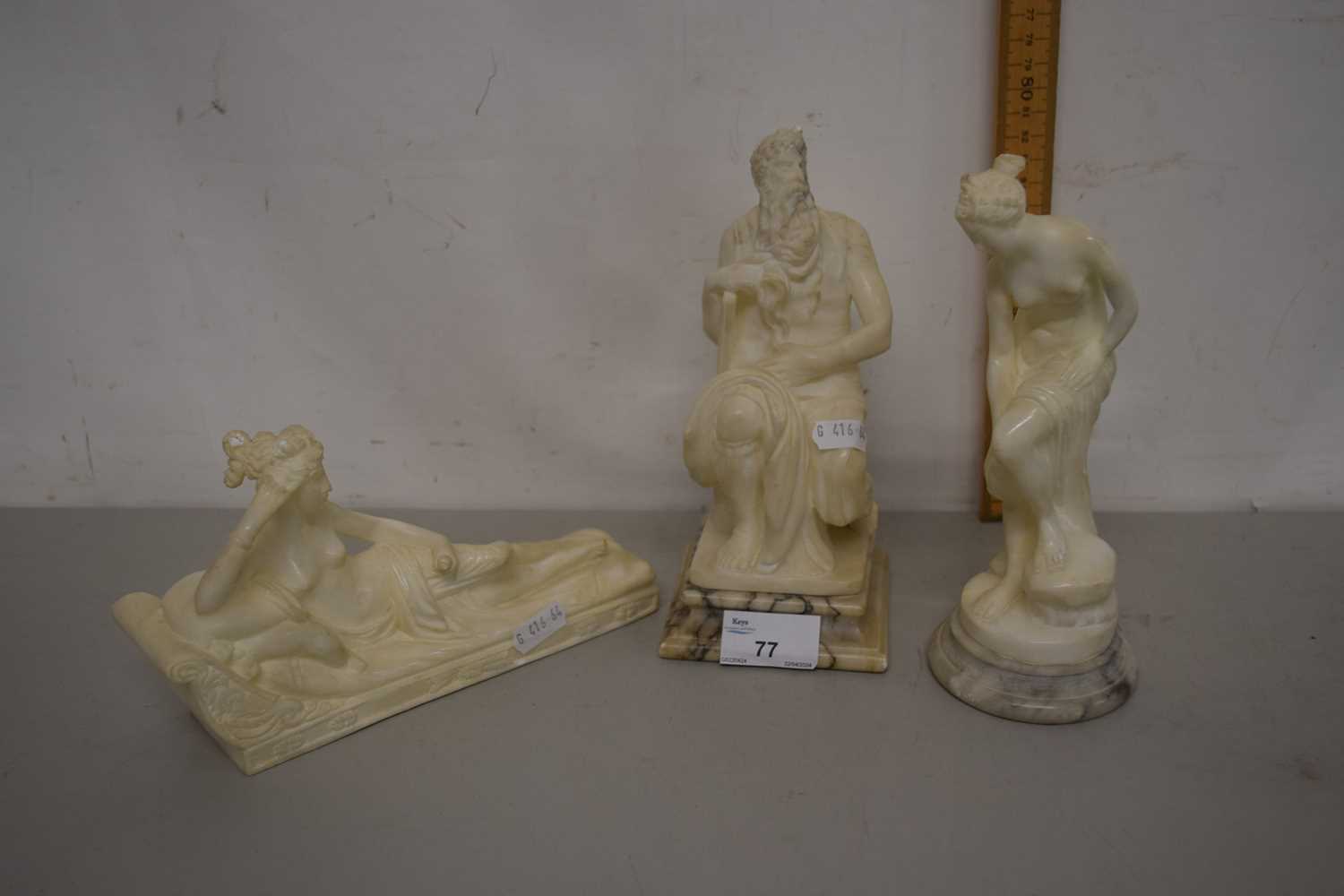 Lot 77 - Group of three contemporary marble and...