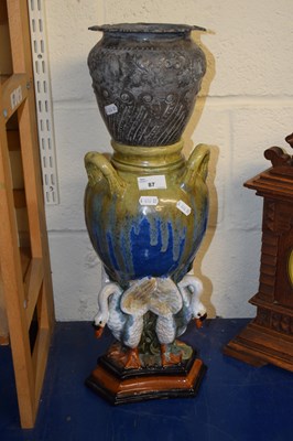 Lot 87 - A reproduction Maiolica style pottery vase...