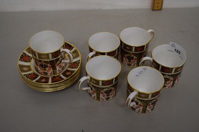 Lot 105 - A Royal Crown Derby pattern 1128 group of six...