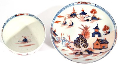 Lot 80 - Lowestoft Porcelain Teabowl and Saucer c.1780