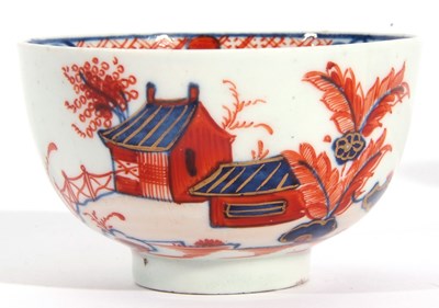 Lot 77 - Lowestoft Porcelain Teabowl and Saucer c1780