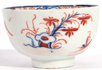 Lot 77 - Lowestoft Porcelain Teabowl and Saucer c1780