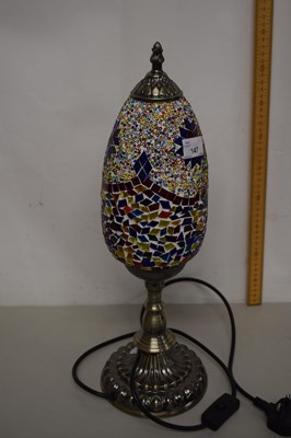 Lot 147 - Modern table lamp with mozaic type shade