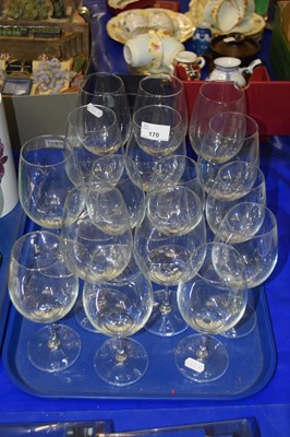 Lot 170 - Quantity of clear wine glasses