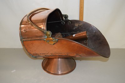 Lot 197 - A copper coal shute and shovel