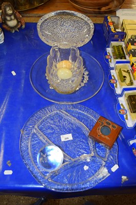 Lot 208 - Collection of glass bowls, polished stone eggs...