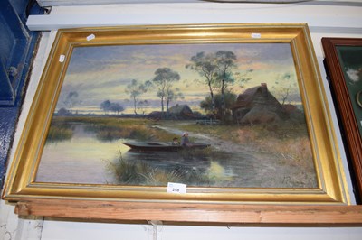 Lot 248 - J. Paulman, riverside scene with figures, oil...