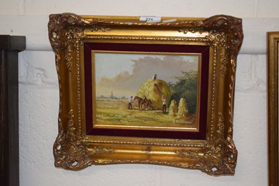 Lot 275 - K Brielmeier, study of a harvest scene, oil on...