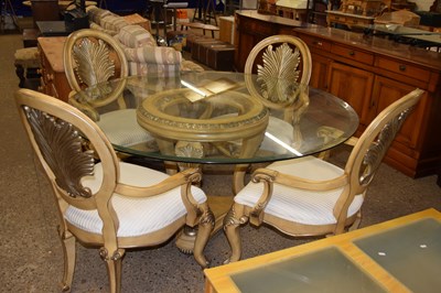 Lot 303 - Modern classical style glass top dining table...