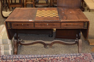 Lot 309 - A Georgian rose wood and brass inlaid sofa...