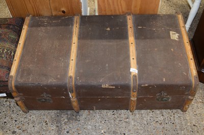 Lot 315 - A wood framed steamer trunk